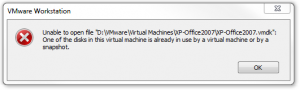 VMware Workstation - Unable to open file