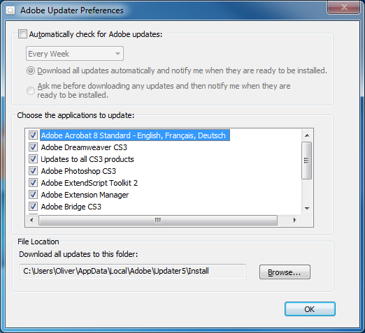 adobe updater not working windows 7